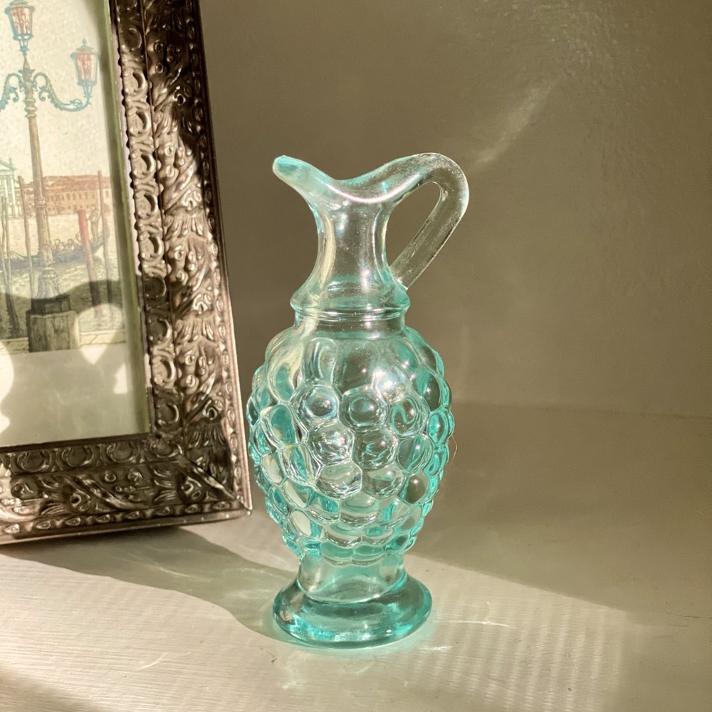 Miniature Collectible Light Blue Glass Vase